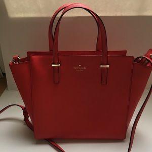 Kate Spade handbag in Candy Apple Red 10”x 5”x 10”